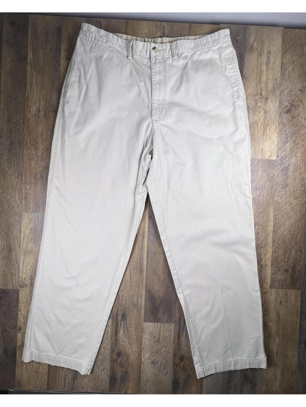 Fieldmaster Khaki Chino Canvas Work Hiking Formal Pants 40x32 Beige Wide High .